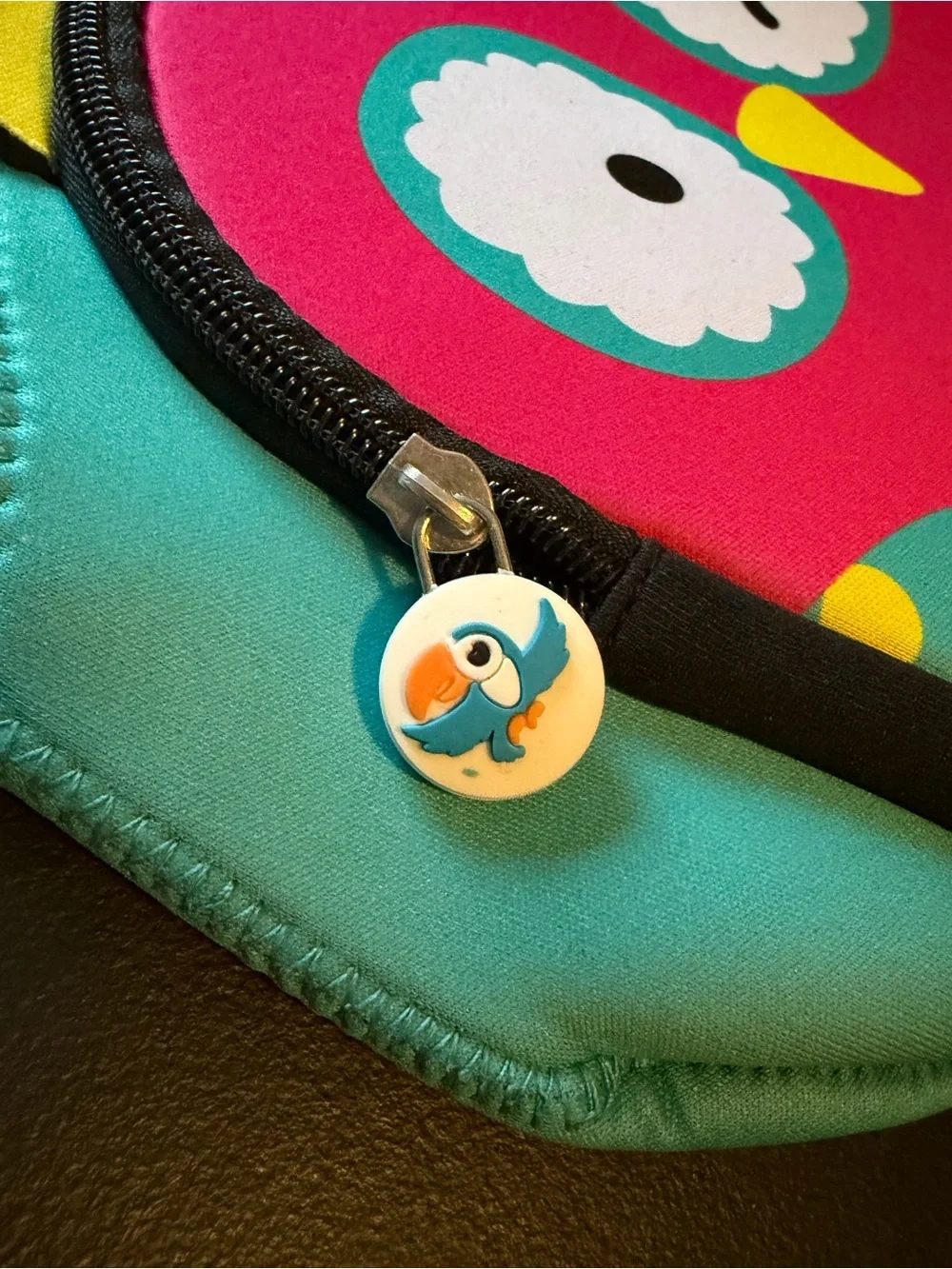 Itzy Ritzy Teal and Yellow Owl Neoprene Lunch Bag